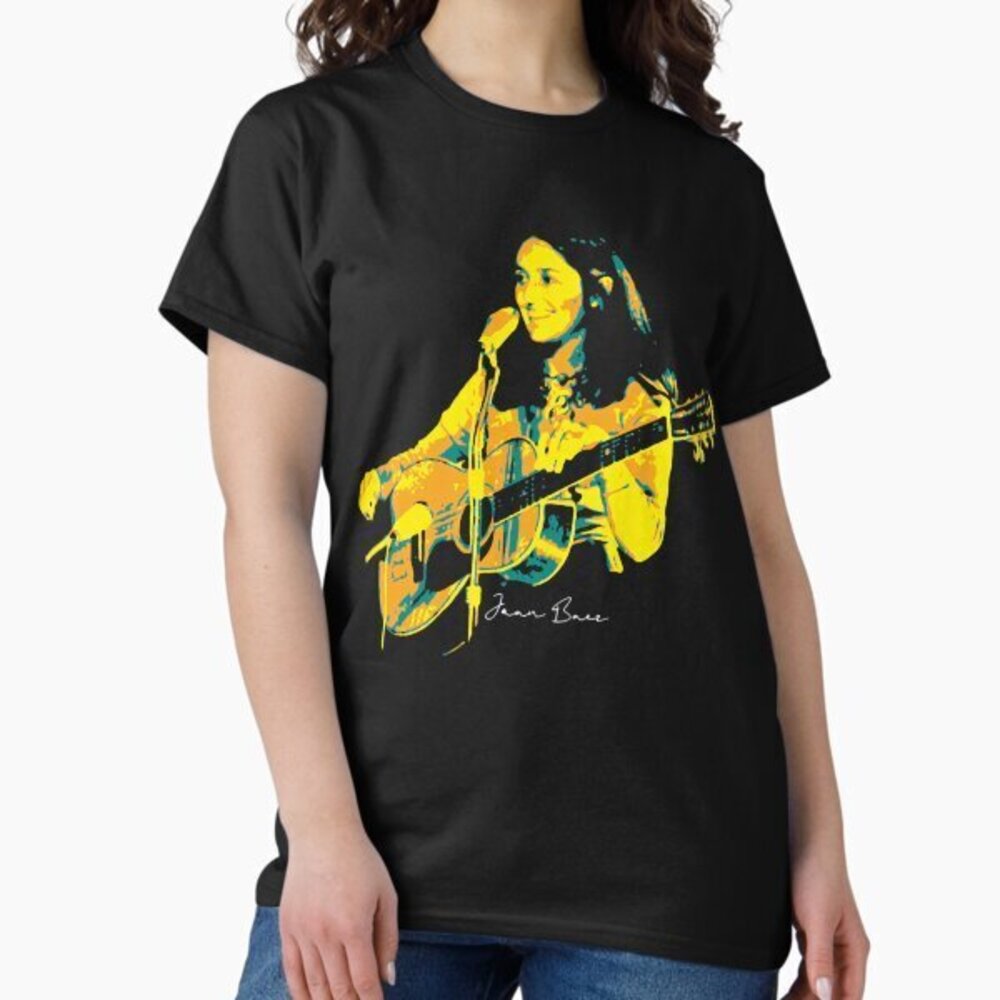 Joan Baez Portrait T-Shirts Black Unisex